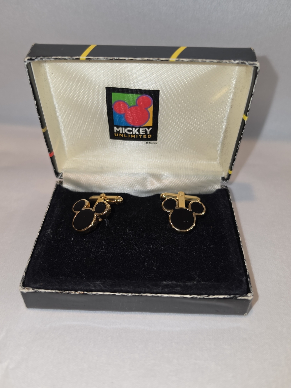 Gold & Black Mickey Head Cufflinks